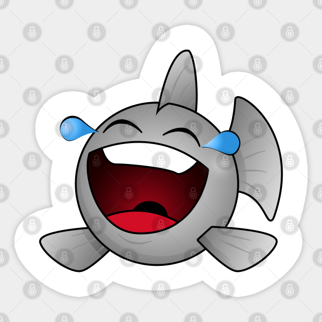 Funny Laughing Fish Fish Sticker TeePublic